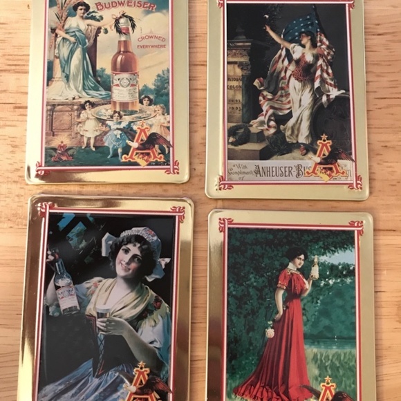 Vintage 1996 Anheuser-Busch Embossed Metal Collector Tin 10 Card Set Budweiser - Picture 7 of 11